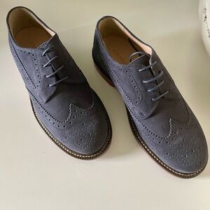 Boys Crewcuts BNIB Dusty Navy Classic Suede Wingtip Shoes Sz K1